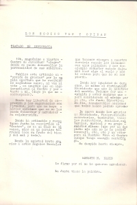 Artículo de Ernesto Peris, elogiando la libertad que tuvo en el Centro.Revista Setiembre de 1973